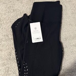 Athleta Black Laser-Cut Leggings, ankle